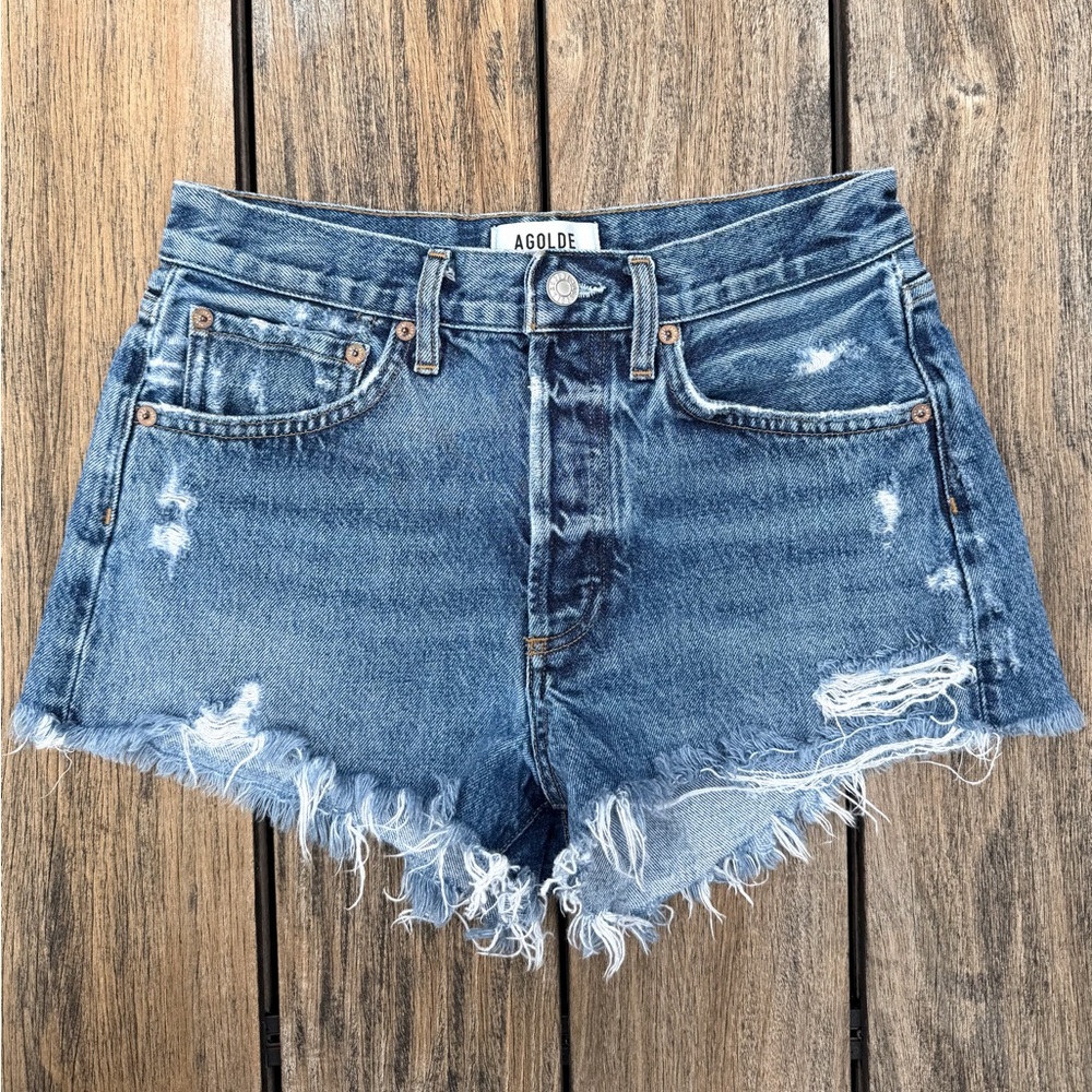 Agolde Parker Vintage Cut Off Shorts Dark Swapmeet Size 24